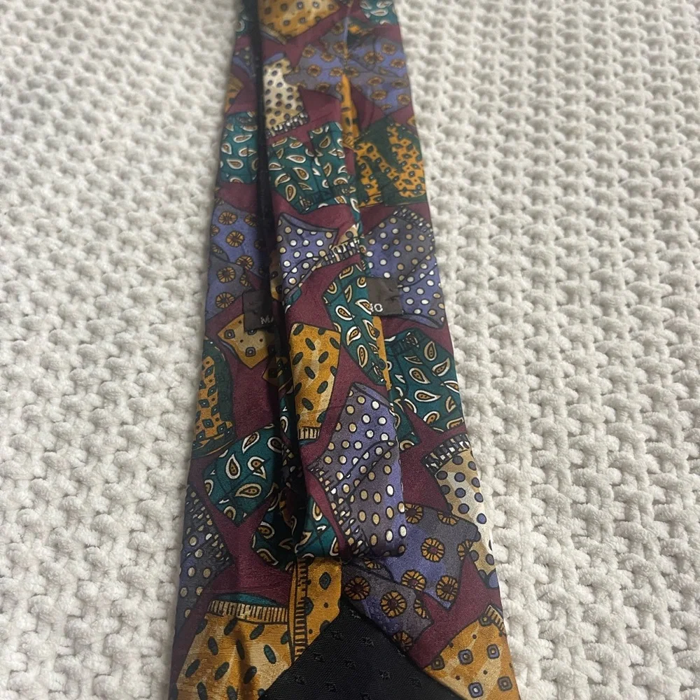 Mario Valentino‎ burgundy maroon necktie boxers vintage 100% silk